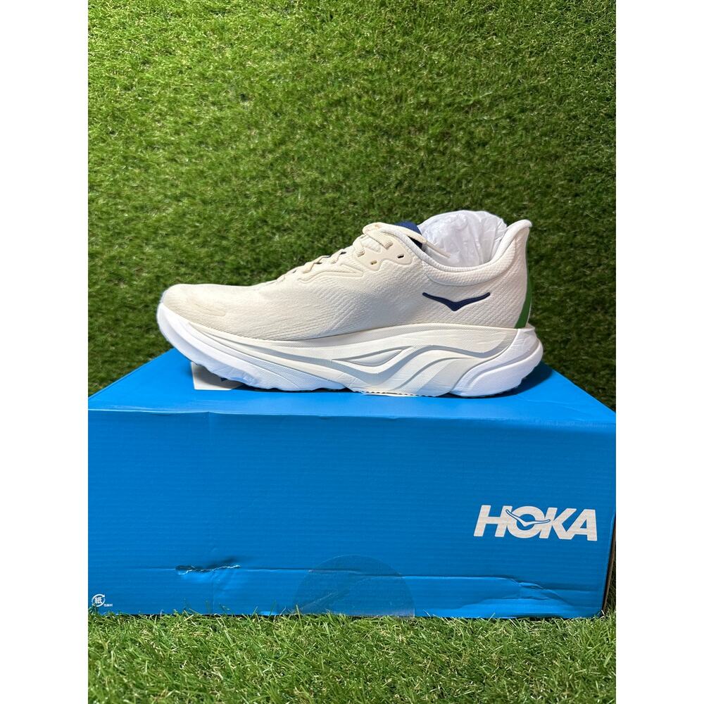 HOKA Arahi 8 Men’s 9D Low Top Lace-Up Running Sneaker White/Green 1168690 - Picture 4 of 5